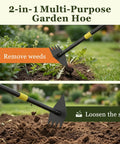 Heavy Duty Garden Hoe With 60 Inch Adjustable Long Handle For Easy Weeding And Lawn Care, Durable Manganese Steel Construction