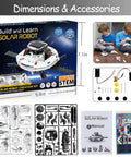 6 In 1 Solar Robot Building Kit For Kids Aged 8 To 13 That Lets Them Build Six Dope Robots, A Fun STEM Toy For Hands On Science, Perfect Birthday Gift For Boys And Girls. Box with parts, manual, and solar panel, 9.4 x 7.1 in