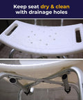 Bariatric Heavy Duty Bathroom Bench With Back Rest No Slip Shower Chair Gray Built To Last Safe For Seniors And Disabled Bathrooms Perfect