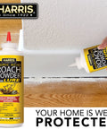 Heavy Duty Boric Acid Roach And Silverfish Killer Dust With Irresistible Lure For Fast Acting Bug Nuking And Long Lasting Puffer Bottle Pest Control Kit 16 Oz being applied along baseboards.