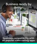 User interacting with a Super Crisp 1080p HD Webcam With Dual Built In Mics And A Smooth 78 Degree Field for video calls.
