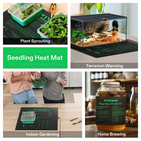 Seedling Heat Mat With Digital Thermostat For Germination And Indoor Gardening 20 By 20.75 Inch Rock Solid Warm Propagation Pad For Hydroponics Greenhouse And Seed Start UL And MET Certified