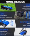 Powerful Dethatcher Scarifier For Lawns With 12 Amp Copper Motor 1500W Up To 3300 RPM, 13 Inch Raking Width, 8 Gal Thatch Bag