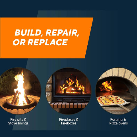 Image showing fire pits, fireplaces, and pizza ovens built with High Temperature Fire Brick 9x4.5x1.25 Inch Tan 6 Pack