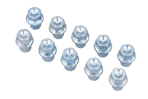 10 Piece Lug Nut Key Set for Your Car Wheel Locks Anti Theft Spline Keys 0 to 9 Points shown with metal hex bolts