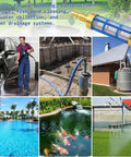 Brass Pressure Washer Inlet Filter For Three Quarter Inch Hoses Water Suction Strainer Keeps Debris Out Of Pump RustProof Stainless Mesh With Nylon Frame Connection From Water Tank To Suction Hose shown with various water applications like car washing, construction, and drainage systems.