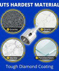 Drilax 1-3/8-in diamond hole saw kit with water delivery and guide for granite, quartz, marble, porcelain/glass tile