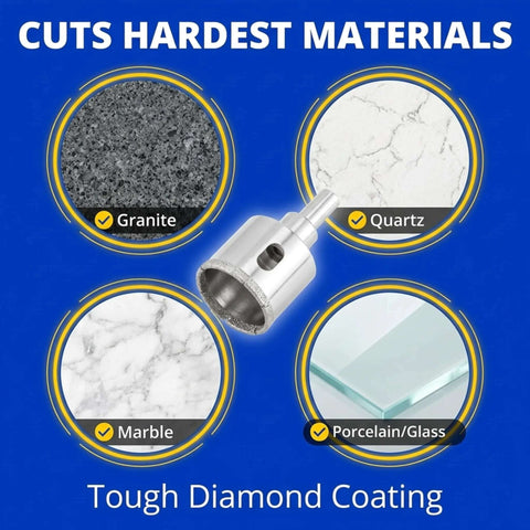 Drilax 1-3/8-in diamond hole saw kit with water delivery and guide for granite, quartz, marble, porcelain/glass tile