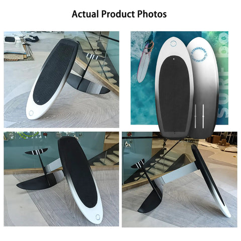 Carbon Fiber Hydrofoil Surfboard For Stand-Up Floating And Racing - Ultra Lightweight Non-Inflatable Lift Board in showroom