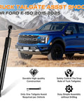 Ford F150 Tailgate Assist Shock Kit With Slow Down Damper displayed with blue Ford F-150 2015-2025 in mountain backdrop