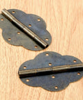 Bronze Decorative Box Hinges 2 Pack For Small Cabinets And Jewelry Boxes 69x54mm Butt Hinge Wooden Furniture Hardware Vintage Style