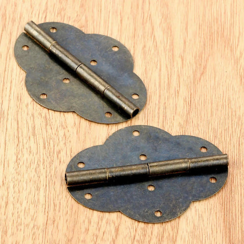 Bronze Decorative Box Hinges 2 Pack For Small Cabinets And Jewelry Boxes 69x54mm Butt Hinge Wooden Furniture Hardware Vintage Style