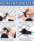 Installation steps for All In One Tarp Clip Set Built Tough With Heavy Duty Clips And Ball Bungee Cords 72 Piece Pack.