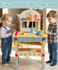 Wooden Kids Tool Bench Set with 86 Accessories Little Builder Workbench for Boys and Girls Aged 3 to 5 with chalkboard and tools