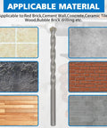 Image showing various materials compatible with the All In One Masonry Wall Anchors And Screws Kit With 3 Pc Drill Bit, 228 Pieces.