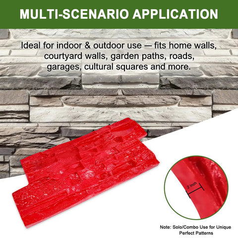 Stamp Mats Set With Handles For Concrete Projects Pro Grade Durable PU Molds With Seamless Granite And Slate Texture