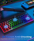 Compact 60 Percent Mechanical Gaming Keyboard Featuring Silky Linear Red Switches And Detachable Type C Cable Built For Sick Desk Setups And Lightweight Travel Rigs PC PS5 PS4 Black with LED backlighting and anti-ghosting keys.