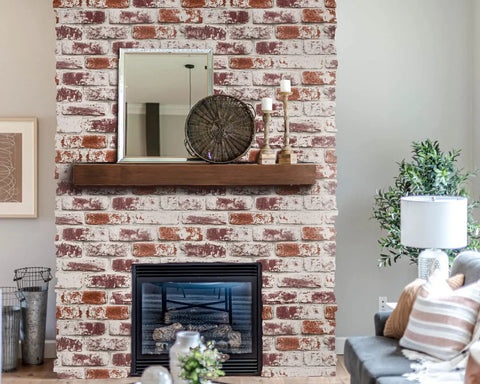 Red Brick Peel And Stick Wallpaper For Walls Waterproof Self Adhesive Removable Faux 3D Brick Backsplash Fireplace Accent