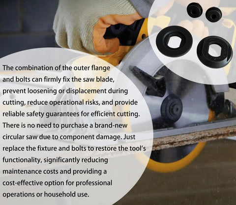 Worker using circular saw with 2 Pack Circular Saw Bolt And Outer Clamp Washer Set For DCS565 DCS372 DCS390 DCS391 DCS392 DC310 and more.