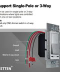 Matte Silver Dimmer Switch Kit, 10 Pack, Single Pole Or 3 Way, Dimmable LED CFL Incandescent And Halogen Ready with wiring diagram