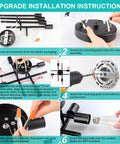 Installation guide for Industrial Four Light Semi Flush Mount Ceiling Light Fixture Matte Black Rustic Sputnik Chandelier.