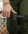 Hand operating Walk Through Baby And Pet Gate Easy To Use For Doorways And Stairways No Drill Pressure Mount Adjustable with auto close