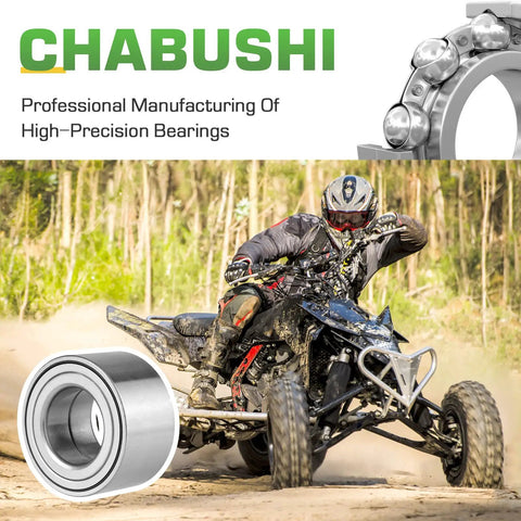 2 Pack Hella Heavy Duty Rear Wheel Bearings Assembly For Polaris Ranger Sportsman RZR XP Crew Trail Riding, No Sweat DIY Replacement Kit, Fits 40X74X40MM, Straight Bolt On OE 3514635 3585502 displayed with quad bike performance.