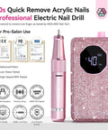 Pro Grade Nail Drill 40000 RPM Portable Diamond Kit Rechargeable 4000 Milliamp Hours Electric Nail File with LCD display