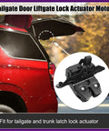 Heavy Duty Rear Liftgate Tailgate Lock Actuator Trunk Latch Motor Replacement For Chevy Tahoe Trax Yukon Xl Buick Encore 2015 2019 mounted on red SUV