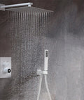 Digital Display Rainfall Shower Faucet Set With Real Time Temperature Reading oversized ceiling rainhead with ergonomic wand.