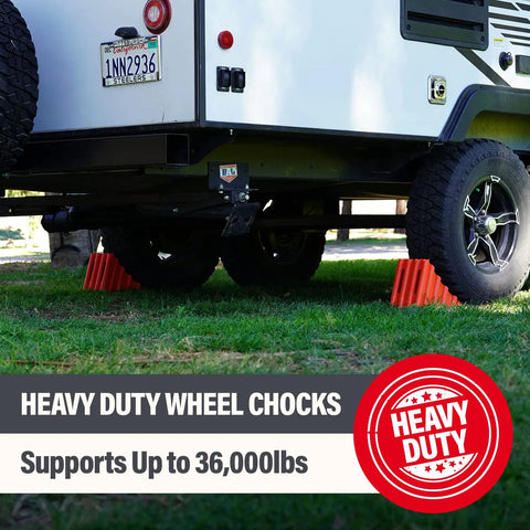 Beefy Wheel Chocks 2 Pack Non Slip Solid Polypropylene Prevent Rolling On Slopes For RVs Trailers Campers Trucks And Boats