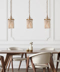 Dining room with Beaded Pendant Light Fixtures Boho Chandelier For Dining Room Hallway Bedroom 6 Inch Diameter Rustic Wood Beads