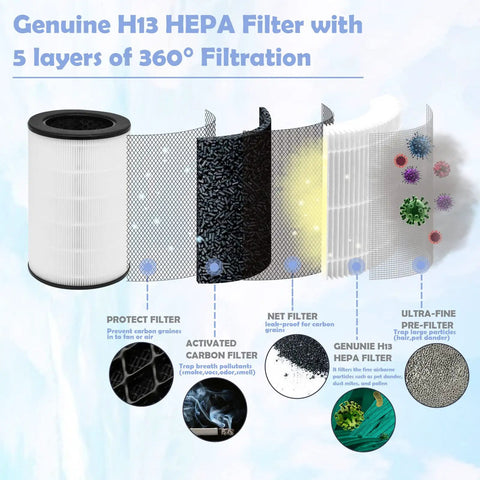 Replacement Filter for HoMedics Air Purifier Models AP-T45 AP-T45WT AP-T40 AP-T40WT AP-T40WTAR Costco 1461901 2-Pack Easy Install High Performance Filtration for Legit Clean Indoor Air