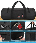 Oversized Travel Duffel With Upgraded Zipper, Waterproof And Tough 125L Capacity, showing anti-theft buckle and handle features.