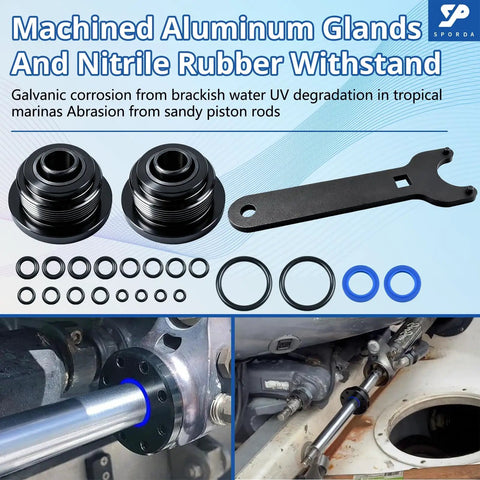 Hydraulic Steering Seal Kit For SeaStar HC Series With HS5157 Pin Wrench Fits HC5340 To HC6755 SeaStar Hydraulic Cylinder Repair Kit No Fuss Install Premium Seals For Smooth Steering