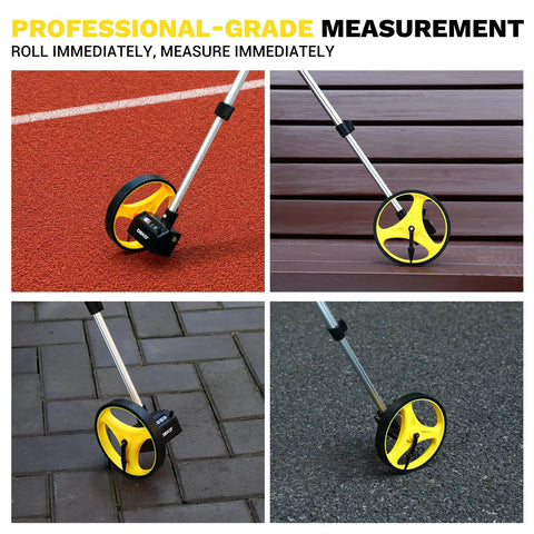 Smooth Operator 6 Inch Measuring Wheel Tracks Distance In Feet Up To 9999 With One Key Reset No Sweat Rolls Like Butter Folds Compact For Easy Transport Included Carry Case Built Tough For Legit Work On Any Site