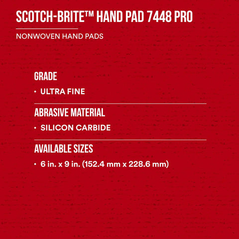 Ultra Fine Pro Grade Hand Sanding Pad 6 X 9 Inch for Metal Prep, Rust and Paint Removal grade and material details