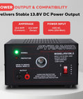 Universal Benchtop Power Supply With 10 Amp Linear Regulation, AC-To-DC Converter For Home Lab, 13.8V DC Output, PS15K.5