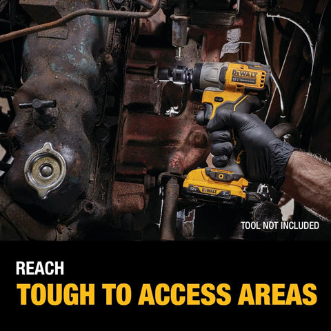 Using 3/8-Inch Drive Impact Socket Set to reach fasteners in tight spaces, tool not included.