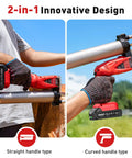 Two In One Electric Grease Gun Kit With 10000 Psi Power Cordless Design in use, showing straight and curved handle types