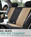 Universal Car Seat Covers Full Set Premium Cloth Beige For SUV And Sedan, Split Bench Rear Seat Shown in Vehicle Interior