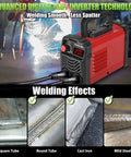 200 Amp Portable Stick Welder 110V IGBT Inverter With Hot Start Arc Force Anti-Stick, includes 20 rods, showing welding effects