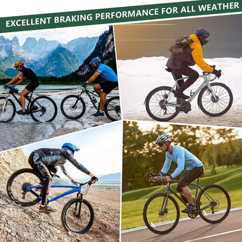 Cyclists using 25 Piece Bike Disc Brake Pads Set For TRP Tektro Shimano MTB Road Ebike Compatibility With MT200 M575 in all weather