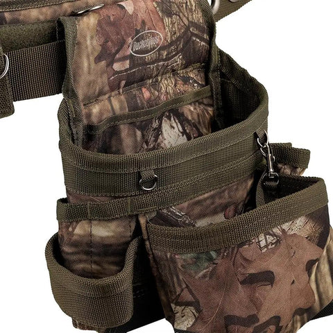 Camo Tool Belt With Suspenders From Original Series 85035 Heavy Duty Pro Grade Construction Belt With Barrel Bottom Pouches detail