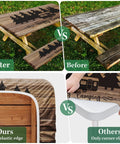 Essential Outdoor Picnic Table Cover Set With Bench Covers Elastic Edges 72 Inch Three Piece Waterproof Fitted Tablecloth comparison