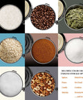 Various contents in Airtight Stainless Steel Coffee Canister With Window 22 Oz Pantry Storage for versatile kitchen organizing.