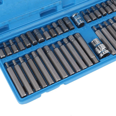 40 Piece Star Spline Hex Socket Bit Set For One Half Inch And Three Eighth Inch Drive Wrenches With Toolbox A Handy Pro Grade Kit