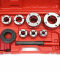 Ratcheting Pipe Threader Kit For Standard Galvanized And PP-R Pipes, Portable Handheld Threader With Seven Dies In 3/8 Inch to 2 Inch