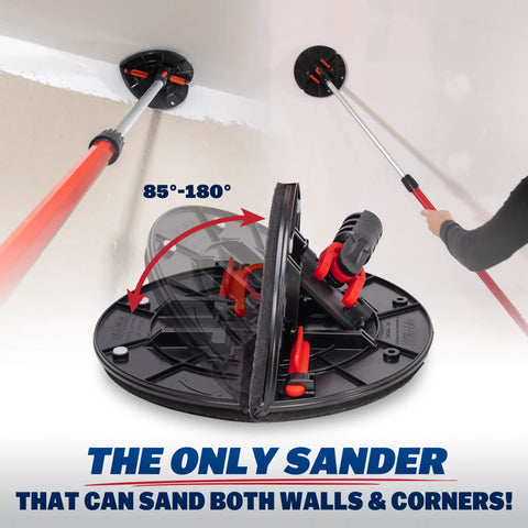 Folding Radial Drywall Sander Kit 9 Inch Wall And Corner Sander With 18 Sanding Discs 80 120 180 Grit Pro Grade adjustable angle