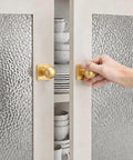Slick Gold Zinc Alloy Cabinet Knobs With Premium Square Backplate And 1 Inch Round Ball Pulls For Kitchen Drawers Dressers Wardrobes Top Shelf Cupboard Furniture Hardware on modern cabinet doors.